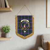 Guthrie Modern Tartan Crest Wall Hanging Banner - Wood Pole